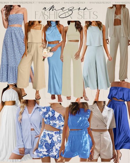 Amazon Two piece sets that are perfect for any occasion! Love the satin texture and linen textures on these summer sets! #Founditonamazon #amazonfashion #inspire Amazon fashion outfit inspiration 

#LTKFindsUnder100 #LTKFindsUnder50 #LTKStyleTip