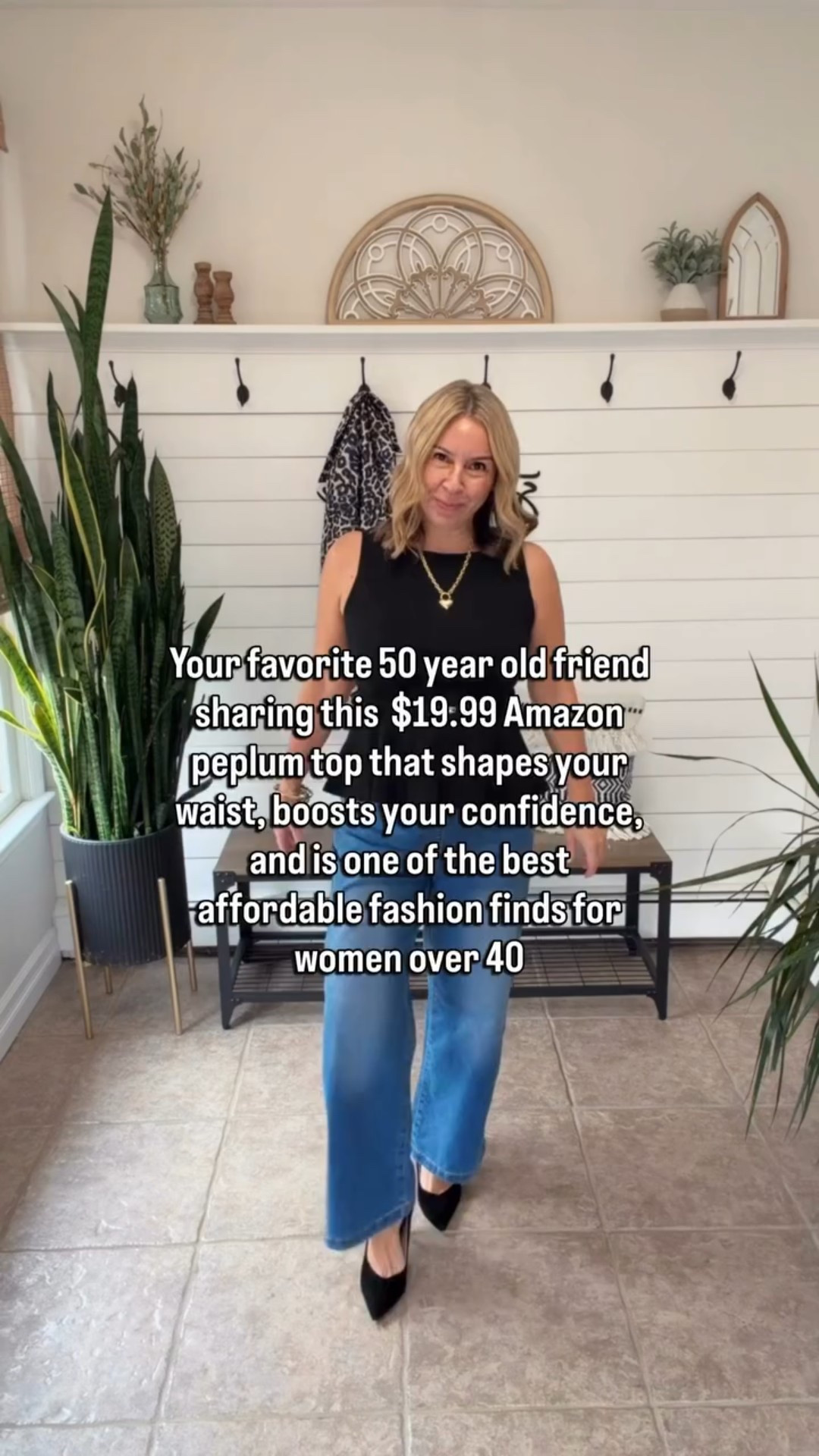 I’m wearing a medium in the peplum top and elastic waist jeans. The top is on sale!!! A cute spring g date night outfits! Just your favorite 50 year old friend sharing an easy, affordable outfit that looks polished in minutes. The Amazon peplum top (on sale for $19.99) defines the waist, the elastic waist wide leg jeans keep it modern, and the leopard jacket adds that midlife chic pop, also good for the cooler spring weather. Perfect budget friendly style for women 40+ ✨

And if you need a boost of confidence just play this song in the background because YOU LOOK GOOD!! 😘

#springoutfitideas #amazonstyle #over50fashion #styleover40 #midsizeoutfits

#LTKSaleAlert #LTKOver40 #LTKPetite