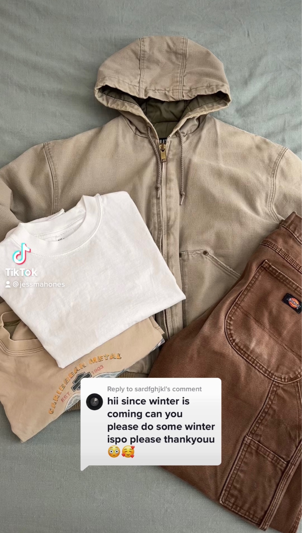 outfit 1 of my winter fits tiktok! 
MY SIZES:
• jacket: M
• tshirts: M
• pants: mens 34x32 

#LTKSeasonal #LTKunder100 #LTKworkwear