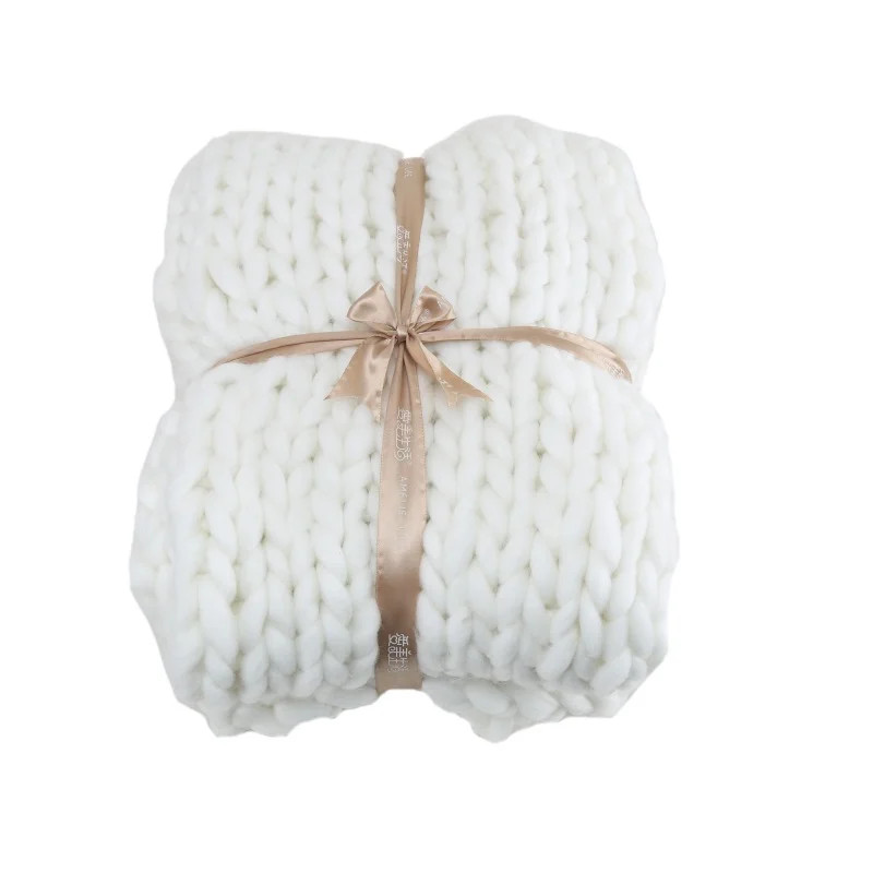 Acrylic Thick Multicolor Rough Blanket Woven Hand Knitted Sofa Bed Blanket - Walmart.com | Walmart (US)