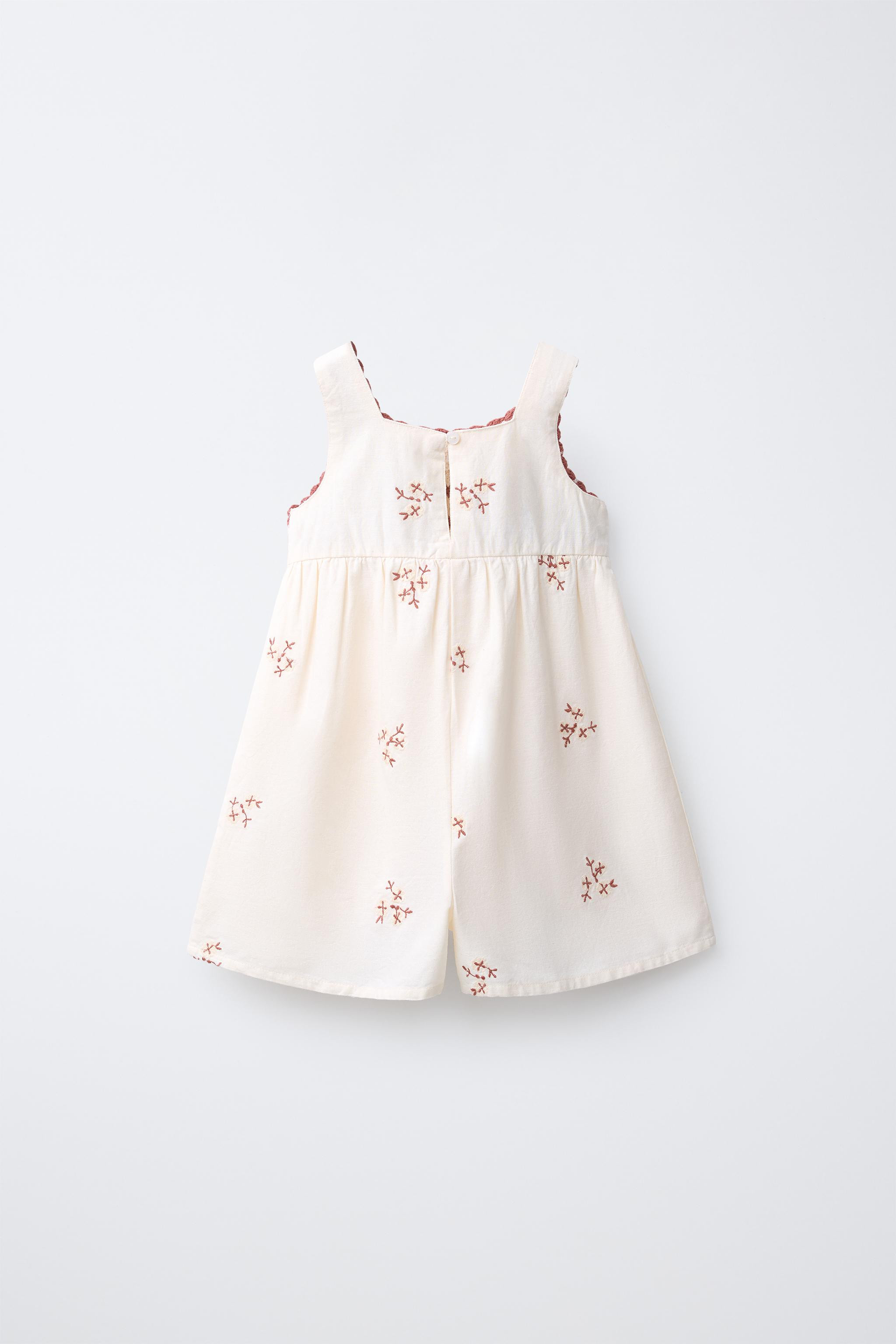 COMBINED SHORT PLAYSUIT WITH CROCHET EMBROIDERY | Zara UK