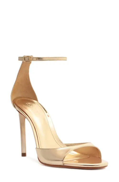 Schutz Scarlett Ankle Strap Sandal in Platina at Nordstrom, Size 9 | Nordstrom