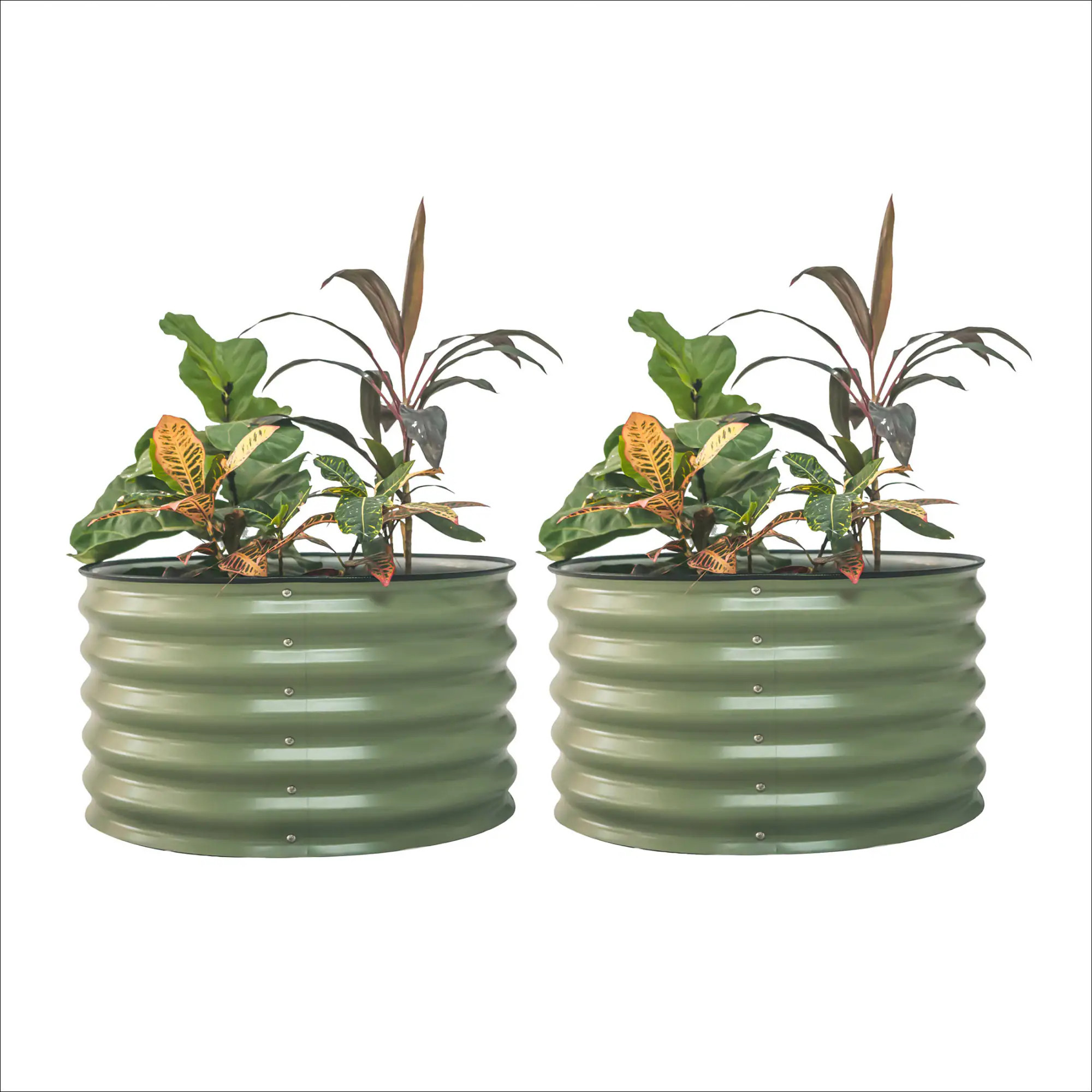 Vego Garden 7-cu ft 30-in W x 30-in L x 17-in H Olive Green Galvanized Metal Raised Garden Bed Rubber Large | VBBRY17G2 | Lowe's