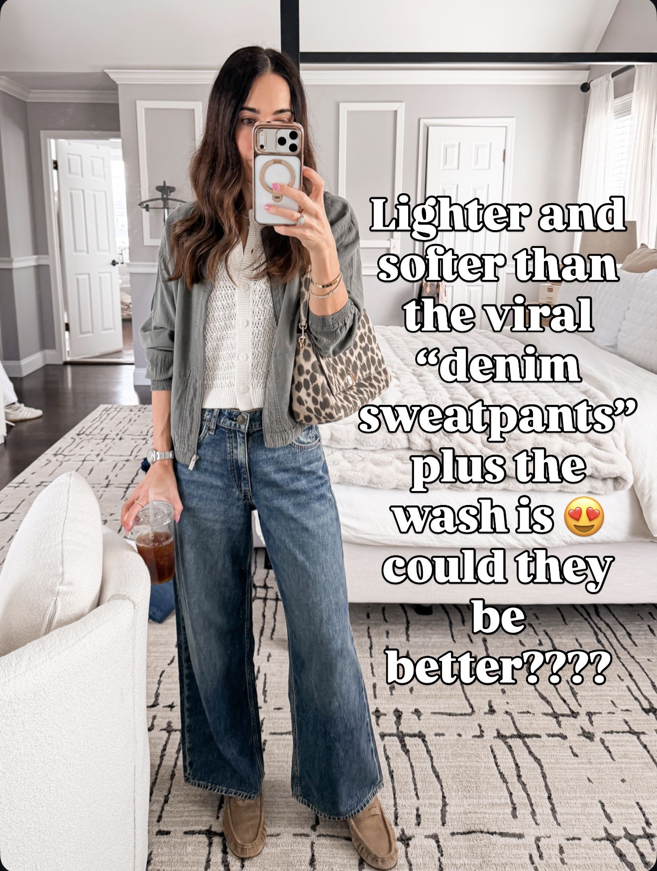 Are these even better than the viral “denim sweatpants”?! Because the wash alone has me obsessed 😍 wearing size 24. Size down 

#LTKSeasonal #LTKOver40 #LTKmomlife