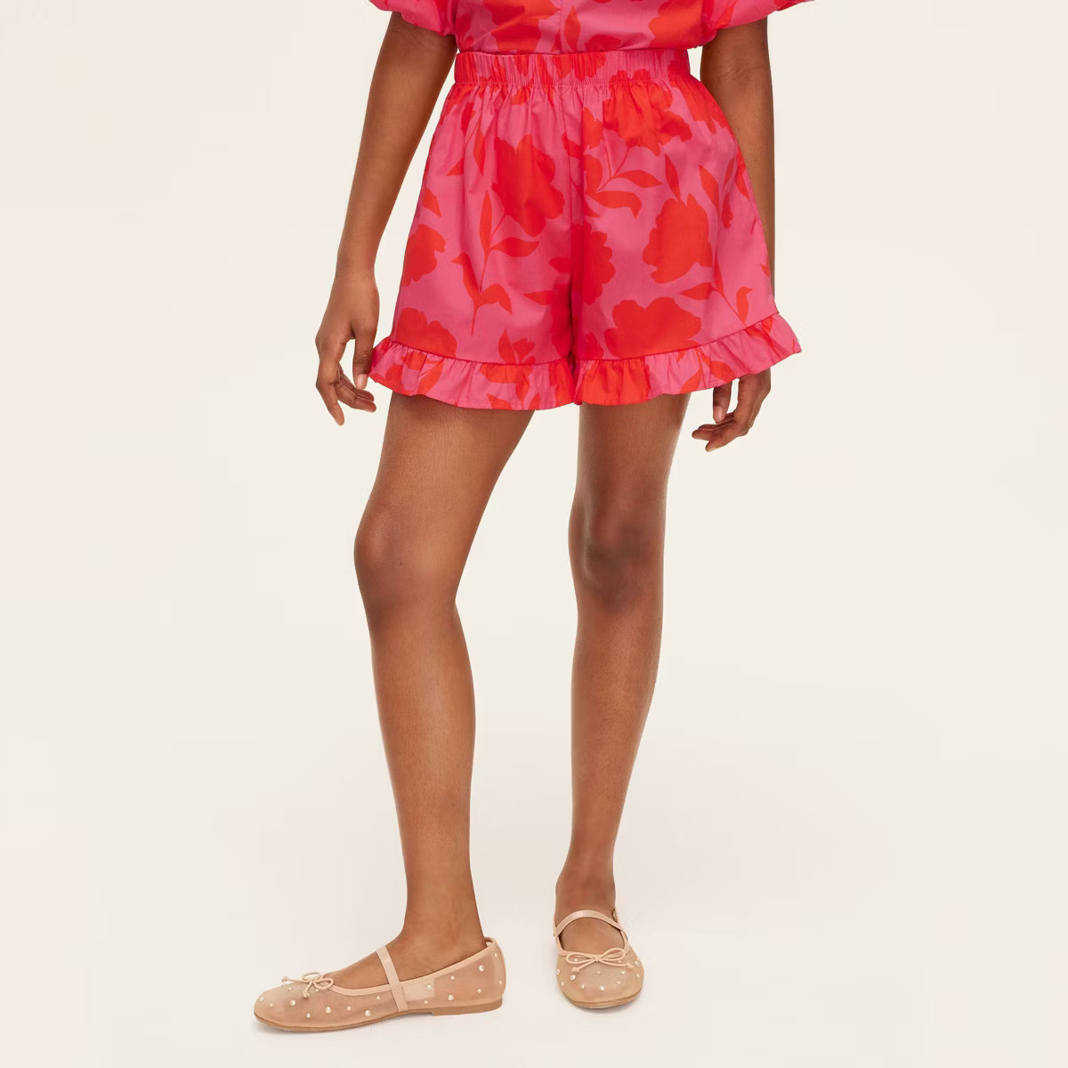 Girls' Classic Rose Ruffle Shorts -  kate spade new york x Target Pink/Red | Target