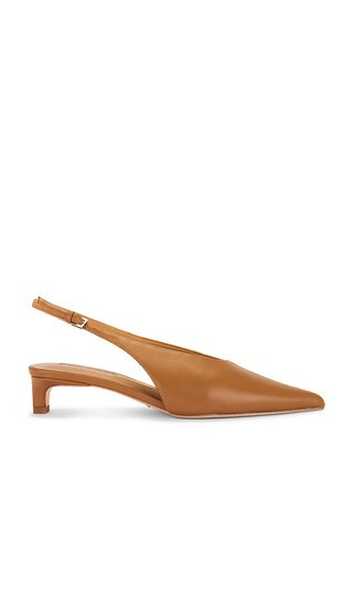 Calli Heel in Tan Nappa & Butterscotch Suede | Revolve Clothing (Global)