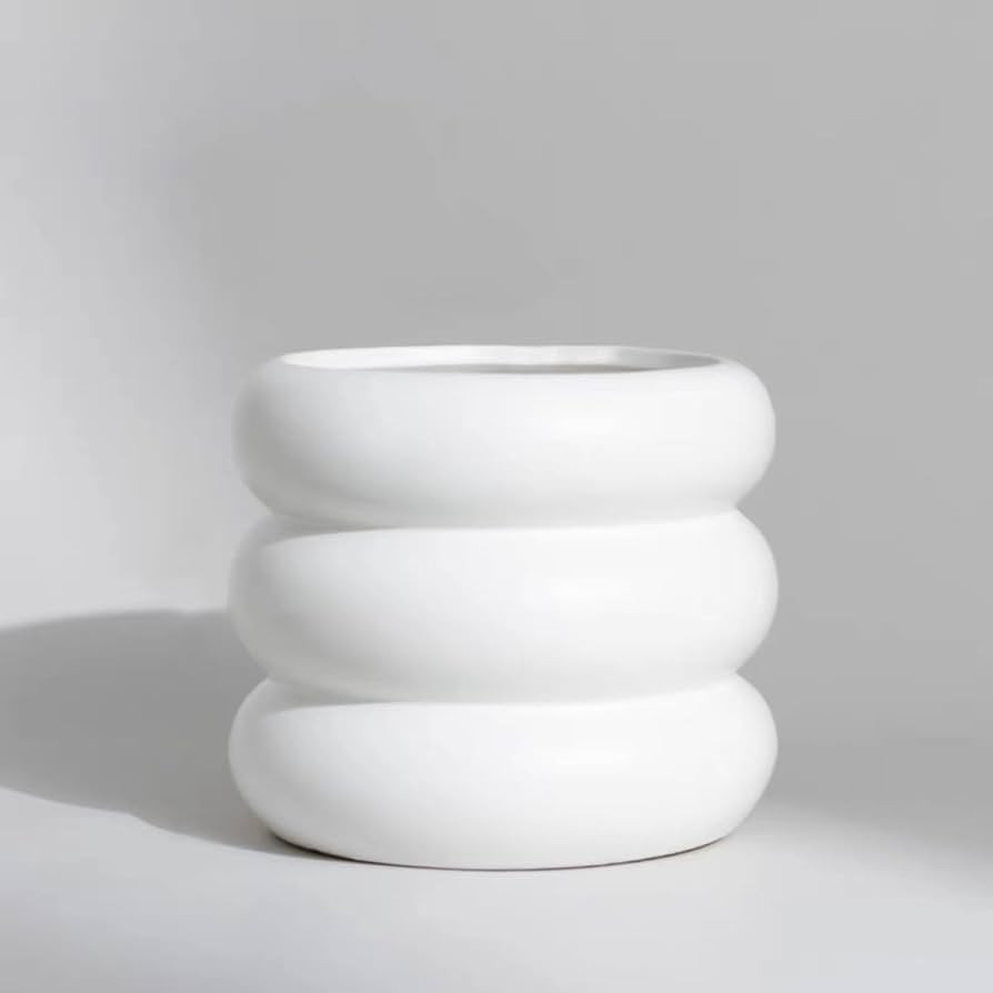 Ceramic Plant Pot Indoor, 4.5 Inch Flower Pot with Drainage Hole, Small Bubble Design Ceramic Pla... | Amazon (US)