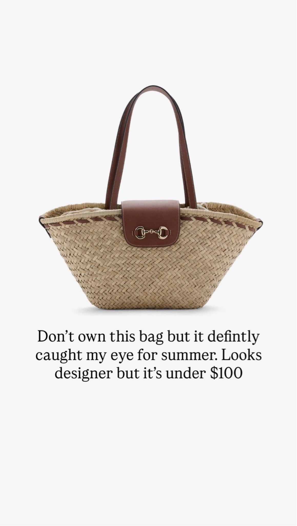 Don't own this bag but it defintly caught my eye for summer. Looks designer but it's under $100 

#LTKootd #LTKgrwm #LTKSeasonal