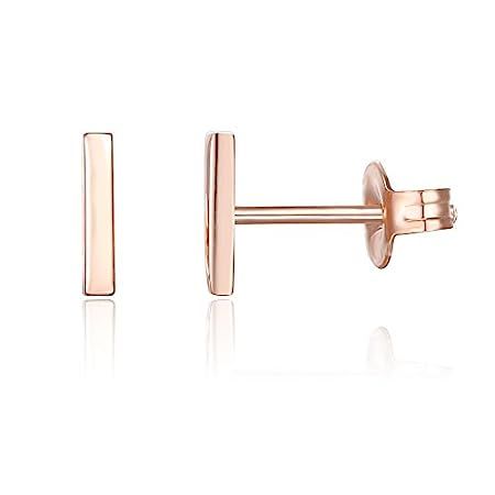 PAVOI 14K Gold Plated 925 Sterling Silver Dainty Mini Bar Stud Earrings for Women | Amazon (US)