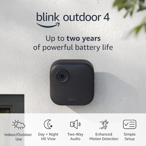 Blink Outdoor 4 (4th Gen) – Wire-free smart security camera, two-year battery life, two-way aud... | Amazon (US)