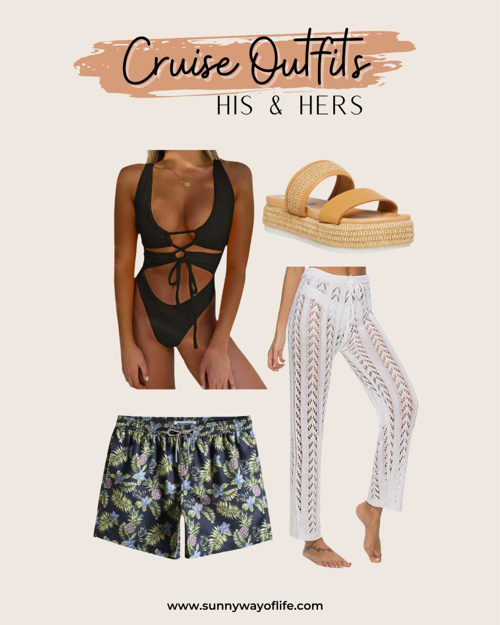 Cruise outfits his & hers - Amazon swimwear 🖤🌴

#LTKstyletip #LTKtravel #LTKswim