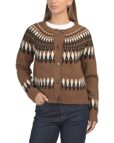 Wool Blend Fairisle Cardigan | Wool Sweaters | Marshalls | Marshalls