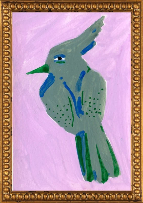 Sage + Pink Bird | Artfully Walls