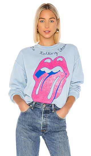 The Rolling Stones Chainstitch Sweatshirt in Blue Haze | Revolve Clothing (Global)