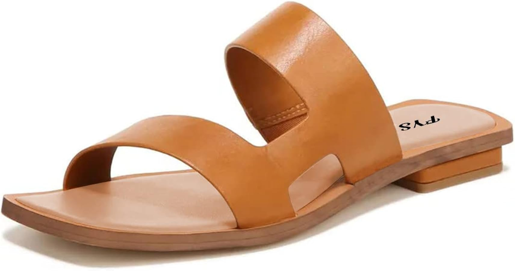 FYS Women Square Open Toe Flat Sandals Two Strap Slip On Outdoor Slippers Beach Summer Dress Fash... | Amazon (US)