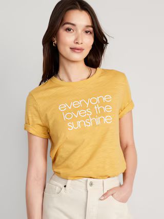 EveryWear Slub-Knit Graphic T-Shirt for Women | Old Navy (US)