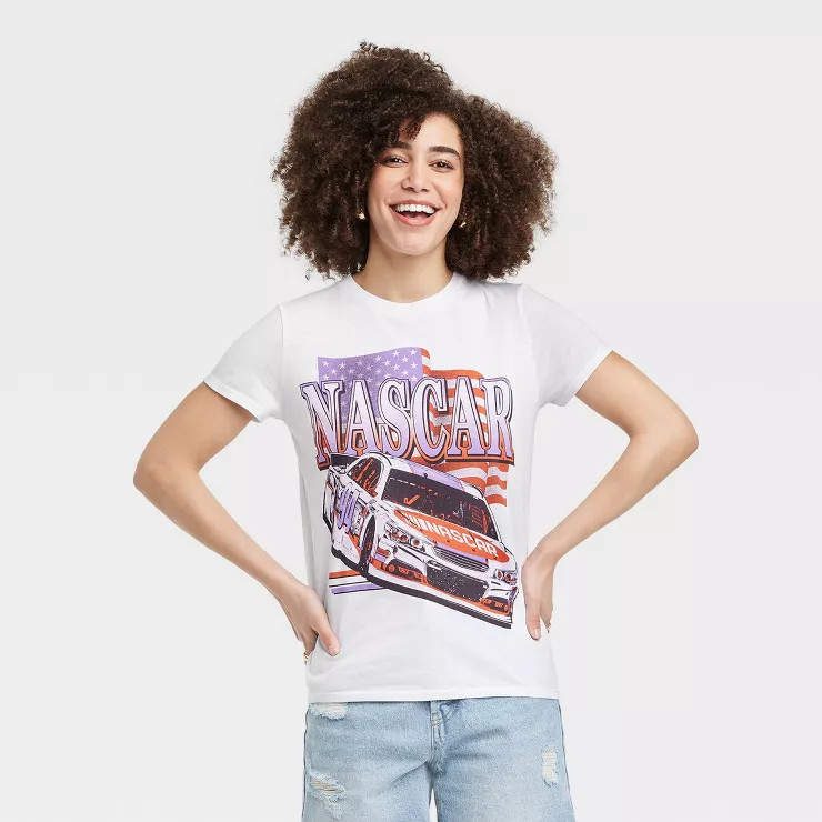 Women's NASCAR Short Sleeve Graphic T-Shirt - White | Target