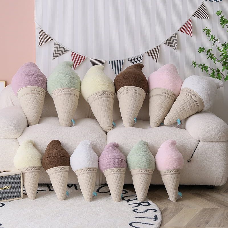 Happy Date Creative 3D Ice Cream Shape Pillow Doll Plush Toy Cushion Bed Seat Use Home Decor Gift... | Walmart (US)