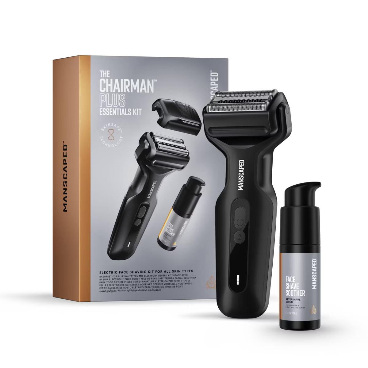 Manscaped The Chairman Plus Essentials Kit, Electric Foil Face Shaver and SkinSafe Precision Trim... | Target