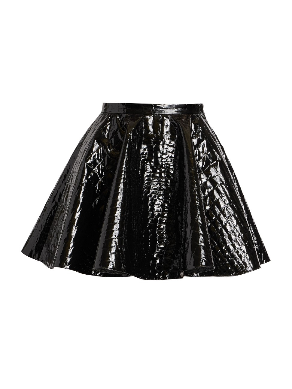Women's Flared Faux Leather Miniskirt - Noir Alaia - Size 2 | Saks Fifth Avenue