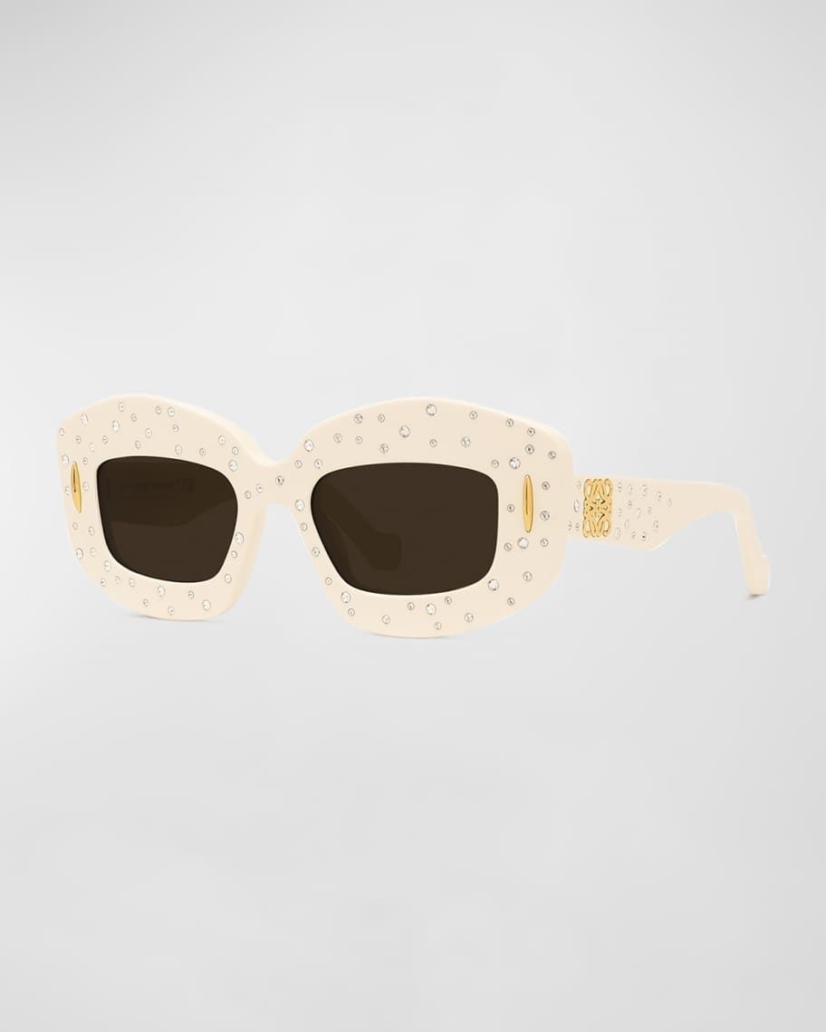 Starry Night Yellow Acetate Rectangle Sunglasses | Neiman Marcus