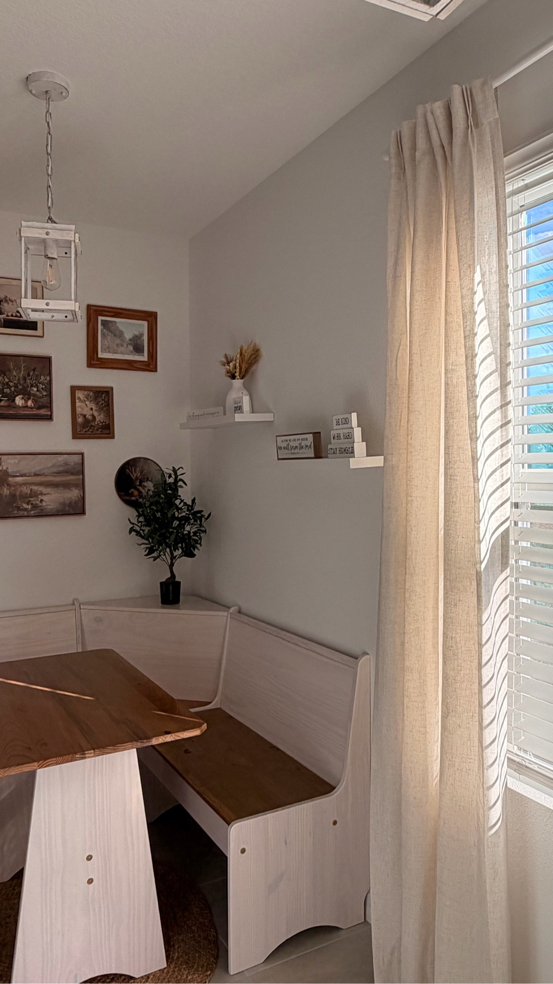 The perfect kitchen nook. This little corner has been the perfect addition to our kitchen and it was a steal. It’s been great having the kids around and out the way while I cook. They love it too. Also the space allows for messes ( IYKYK ). The longest side of the whole nook measures  37’’ it’s unbelievable. 

#LTKHoliday #LTKHome #LTKFamily