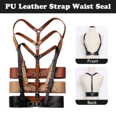 Lady PU Leather Body Harness Adjustable Strap Waist Belt Vest Corset Retro New | eBay US