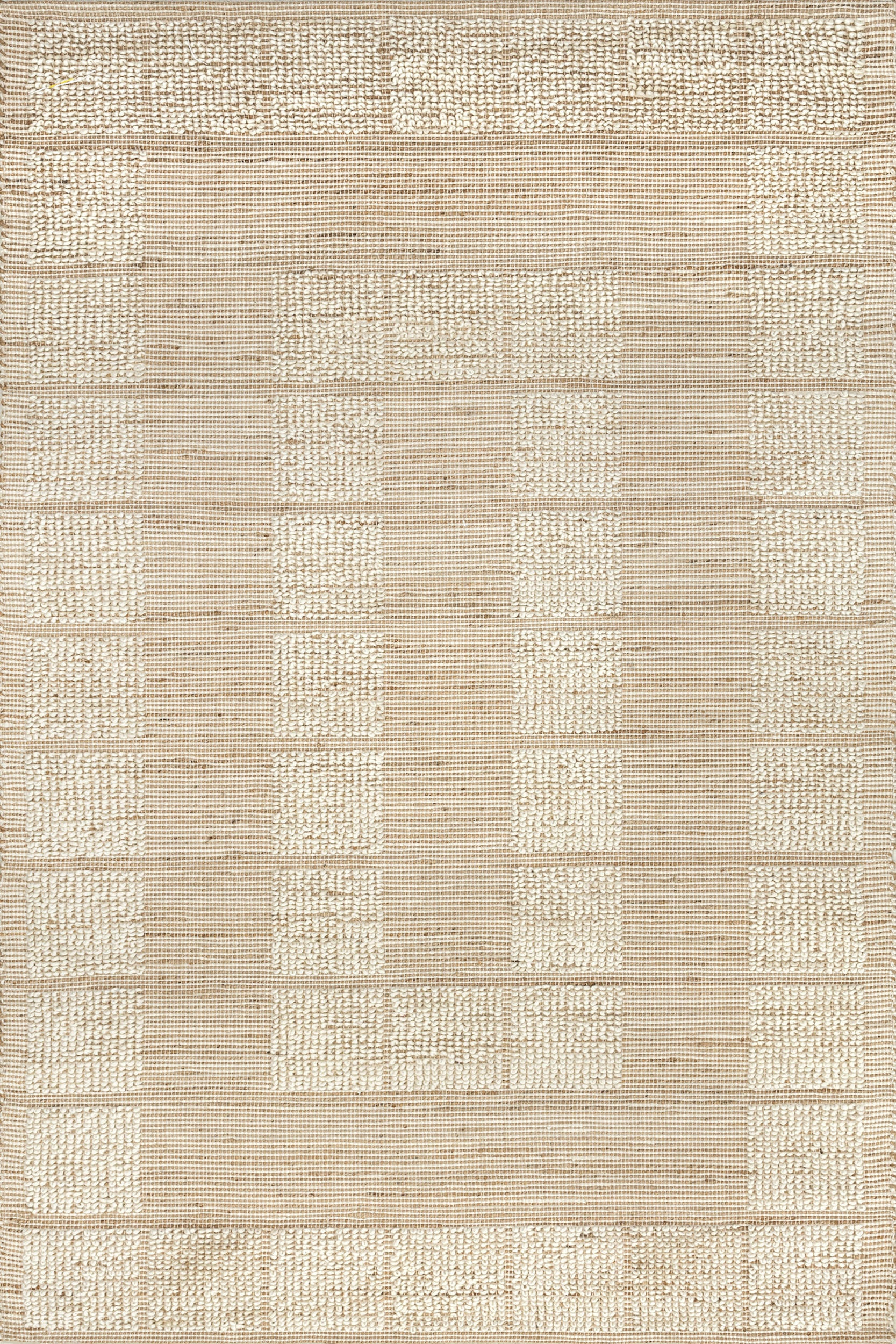 Rugs USA Ivory Arvin Olano x Rugs USA Oden Textured Jute and Wool rug - Contemporary Rectangle 5' x 8' | Rugs USA