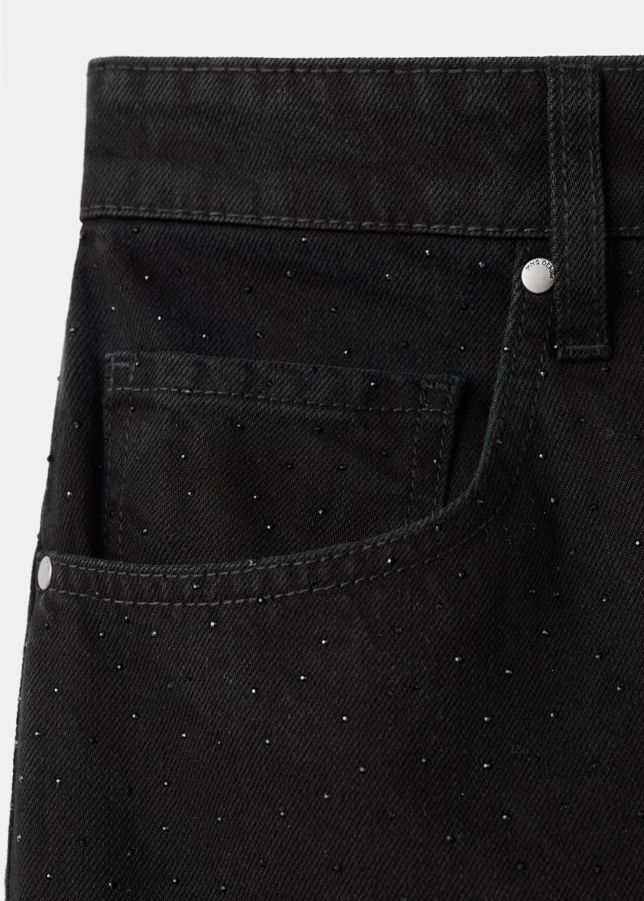 Wide-leg jeans with rhinestones | MANGO (UK)