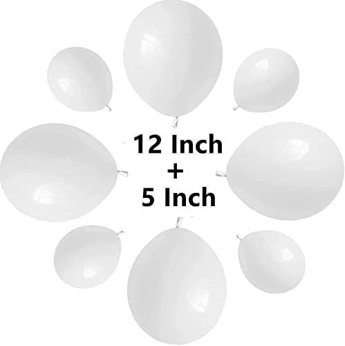 Muliooe White balloons-80 pack White Balloon Garland Kit 12 inch 5 inch White balloons different siz | Amazon (US)