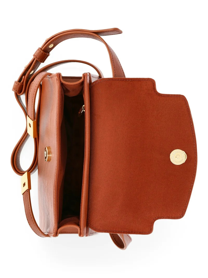 Time and Tru Women's Rosa Belted Crossbody Handbag, General Bark | Walmart (US)