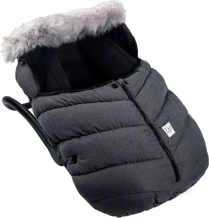 7 A.M. Enfant Faux Fur Trim Car Seat Cocoon | Nordstrom | Nordstrom