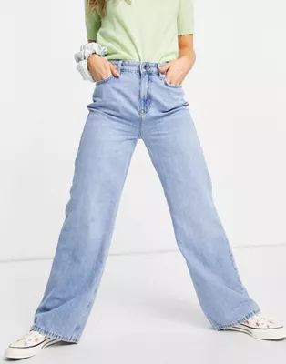 New Look wide leg jean in light blue | ASOS (Global)