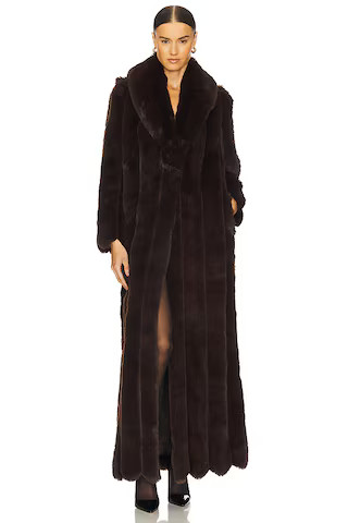Darelle Darelle Faux Fur Maxi Coat in Walnut | Revolve Clothing (Global)