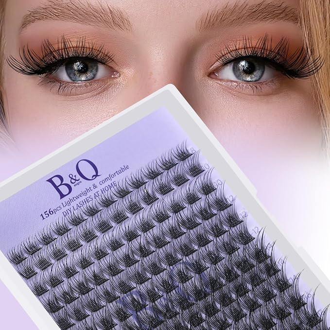 B&Q Wispy Lash Clusters B01 Natural Eyelash Clusters 156PCS Daily Exquisite | Thin Band Cluster E... | Amazon (US)