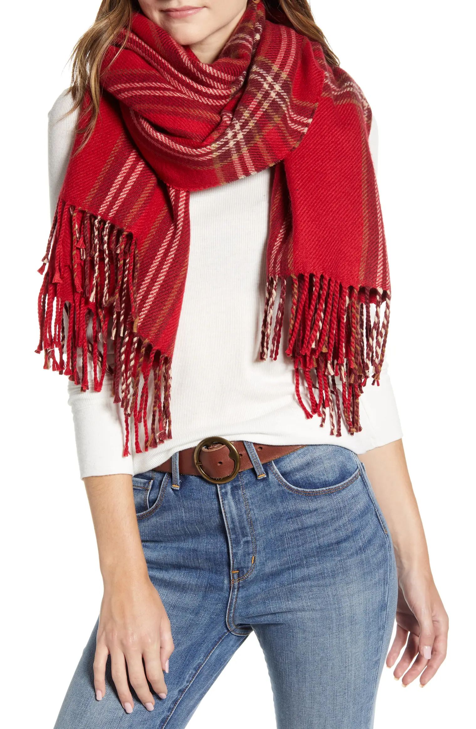 Plaid Fringe Blanket Scarf | Nordstrom