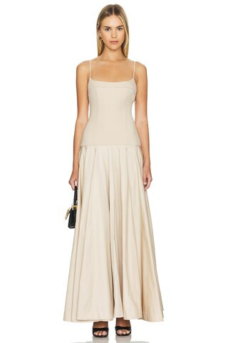 L'Academie by Marianna Laure Maxi Dress in Light Beige from Revolve.com | Revolve Clothing (Global)