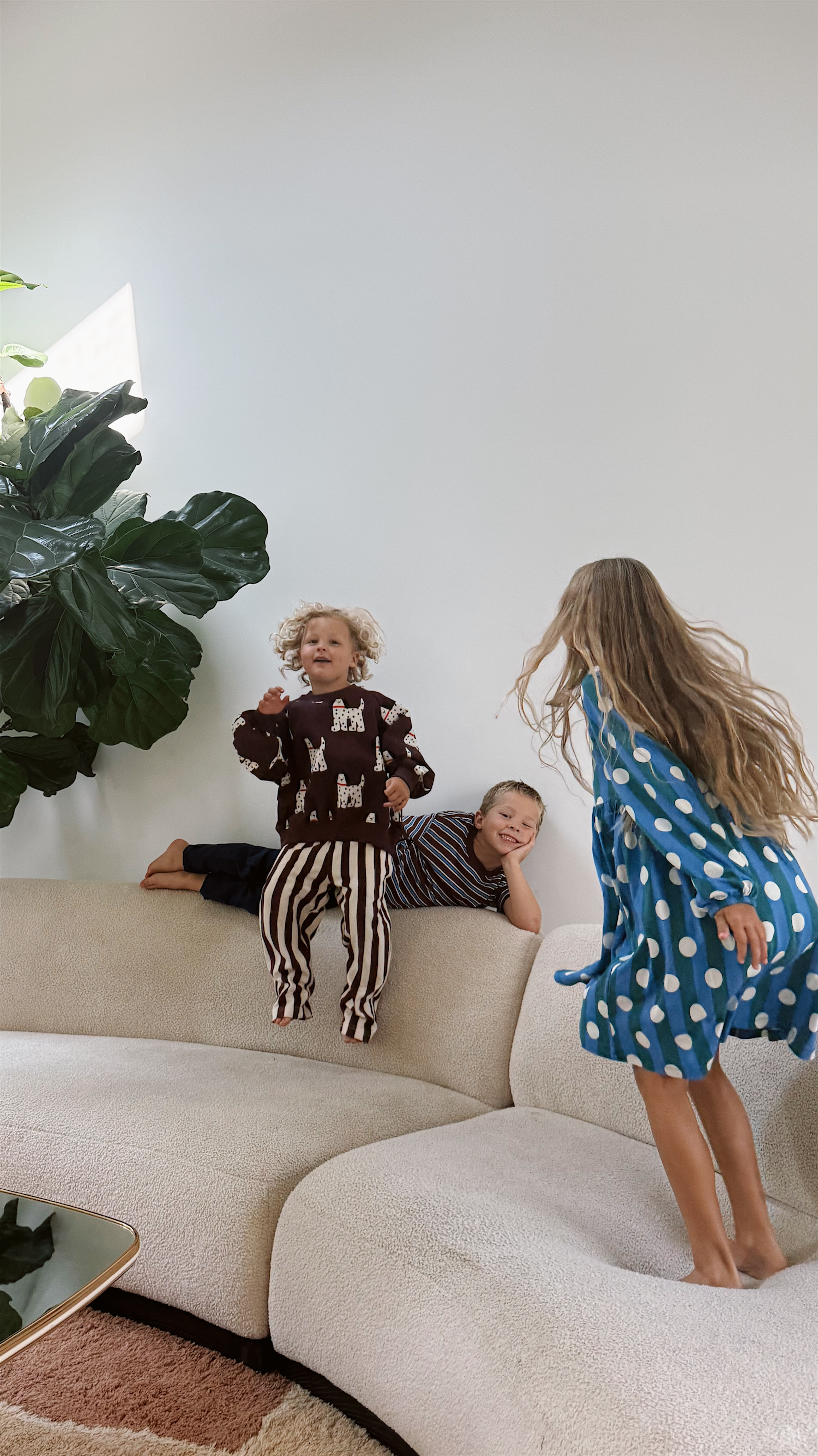 Soft fabrics + playful prints🩵🤎 

 #LTKootd #LTKKids