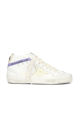 Golden Goose Mid Star Sneaker in White, Beige, Light Yellow, & Light Purple from Revolve.com | Revolve Clothing (Global)