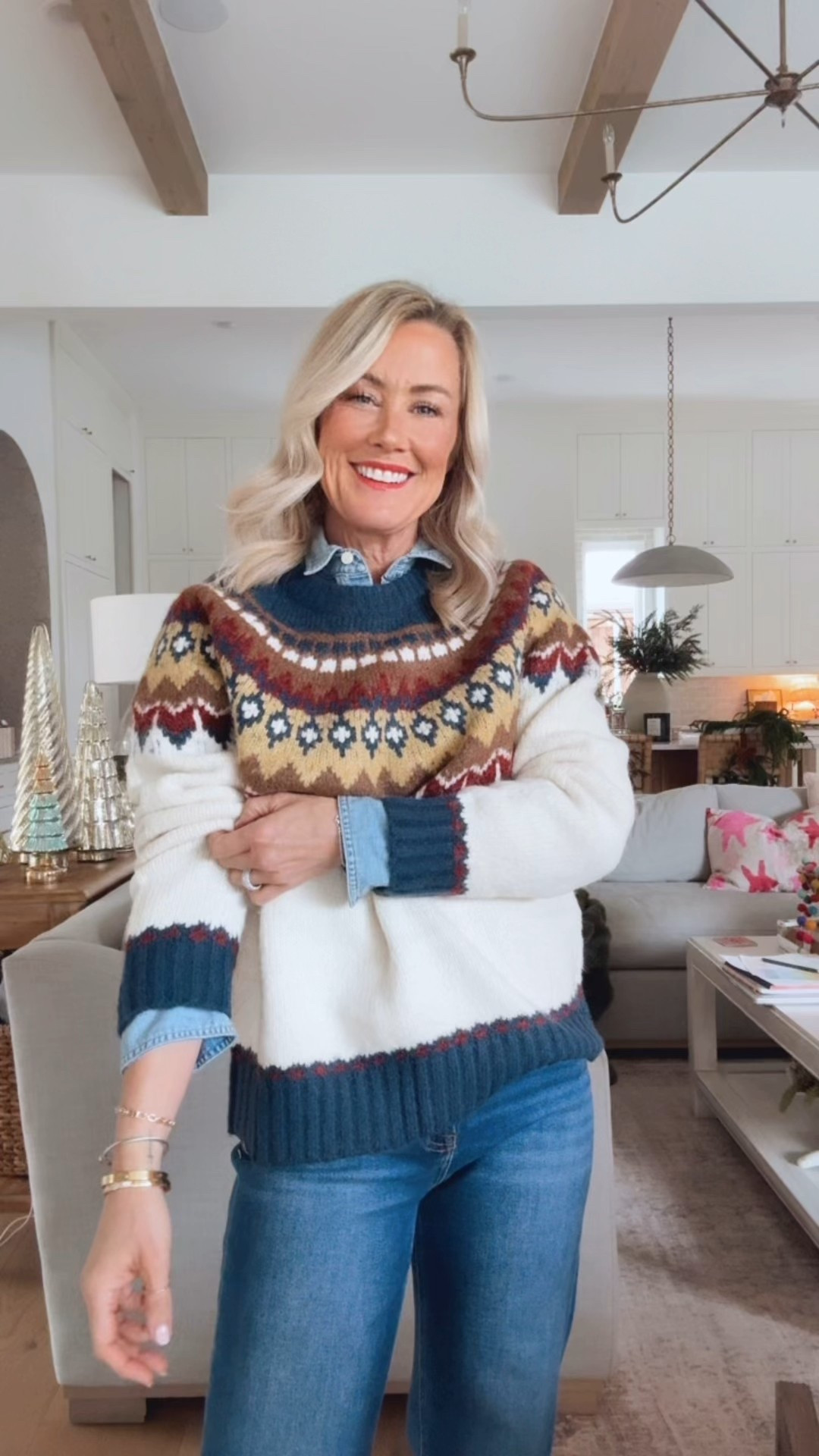 Guys! How adorable is this sweater! I love detailed pattern. It’s a relaxed fit and so cozy! 

#LTKOver40 #LTKGiftGuide #LTKHoliday