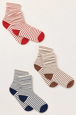 Casa Clara Maine Stripe Socks, Set of 3 | Anthropologie (US)