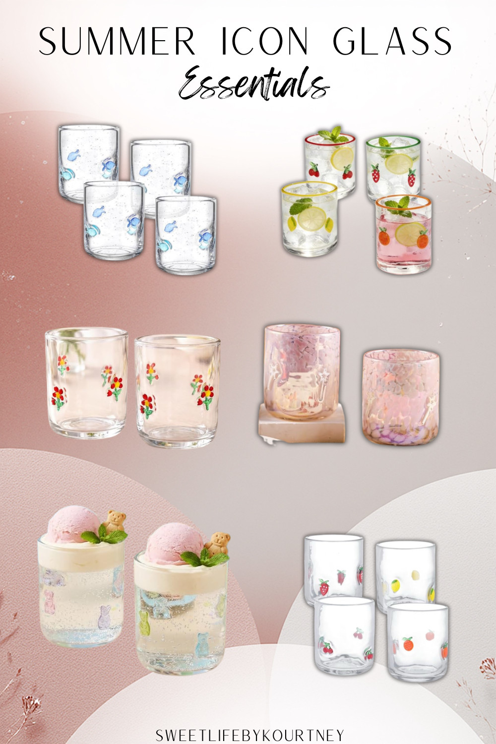 These summer icon glass finds are so cute for hosting and everyday drinks. Pretty glassware that makes iced coffee, mocktails, and summer sips feel a little more fun. #SweetLifeByKourtney #SummerGlassware #HostingEssentials #AmazonHomeFinds 

 #LTKSeasonal #LTKHome