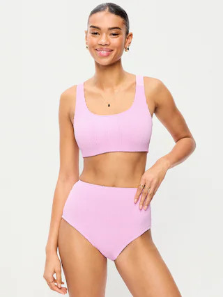 Ribbed Scoop-Neck Swim Top | Old Navy (US)