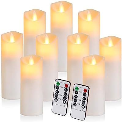 Flickering Flameless Candles Battery Operated Candles Exquisite Frosted Plastic Candles Outdoor H... | Amazon (US)