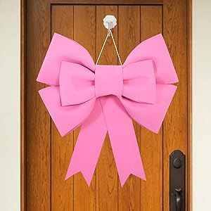 TONIFUL Big Pink Bow 20" Large Outdoor Bow Wreath Bow for Christmas Tree Topper, Door Windows Dec... | Amazon (US)