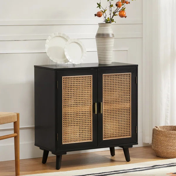 Carpinteria 31'' Tall 2 - Rattan Door Accent Cabinet | Wayfair North America