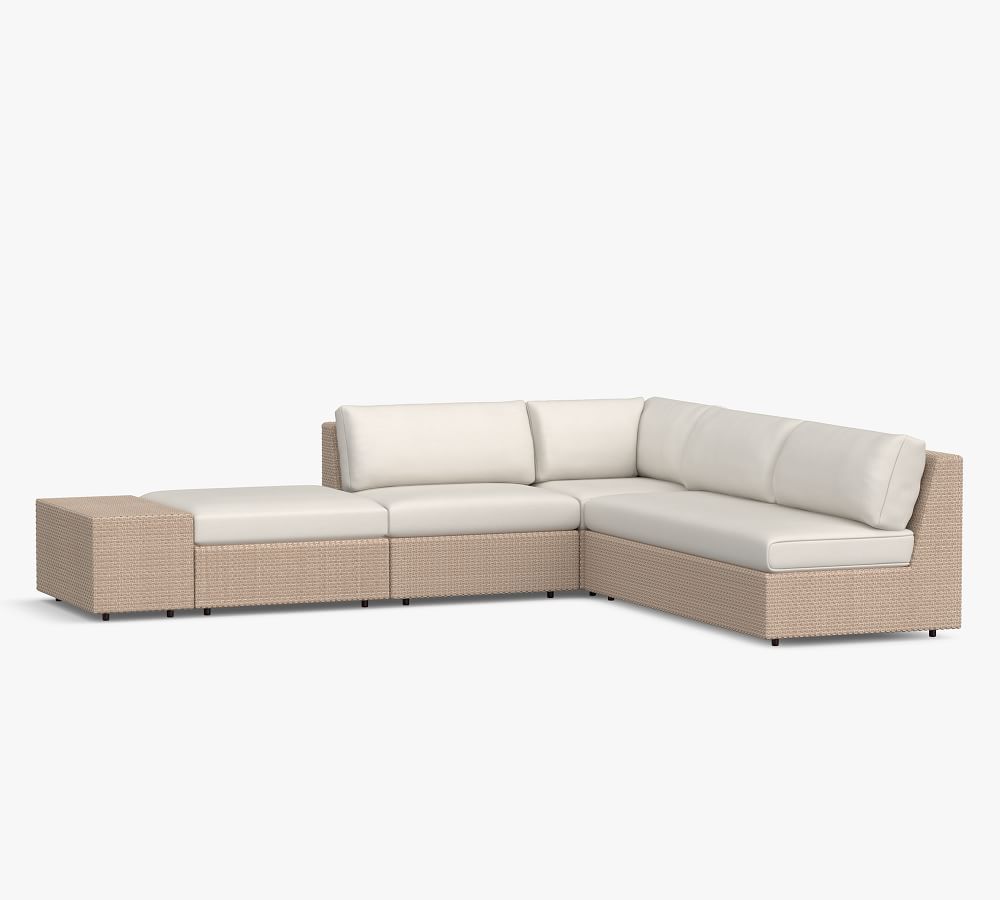 Belvedere All-Weather Wicker Modular 5-Piece Sectional Set | Pottery Barn (US)