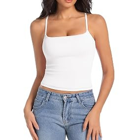 Abonlen Camisole Tops for Women Sleeveless Adjustable Spaghetti Strap Tank Tops Y2K Basic Shirts(... | Amazon (US)