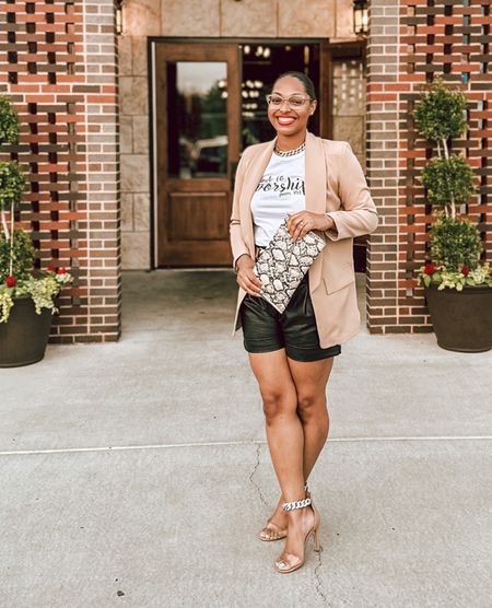 Faux Leather shorts paired with a blazer is a staple outfit in my wardrobe. There’s so many ways to mix and match this simple  

#LTKxNSale 

#LTKstyletip