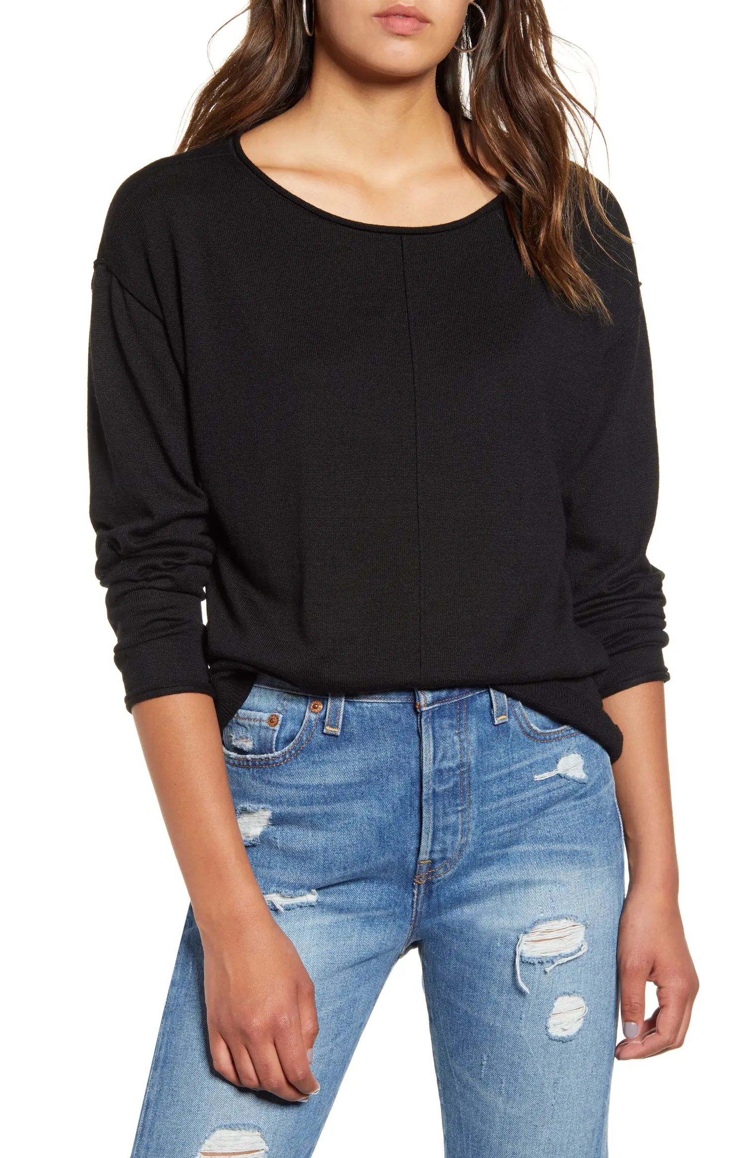 High/Low Roll Edge Sweater | Nordstrom